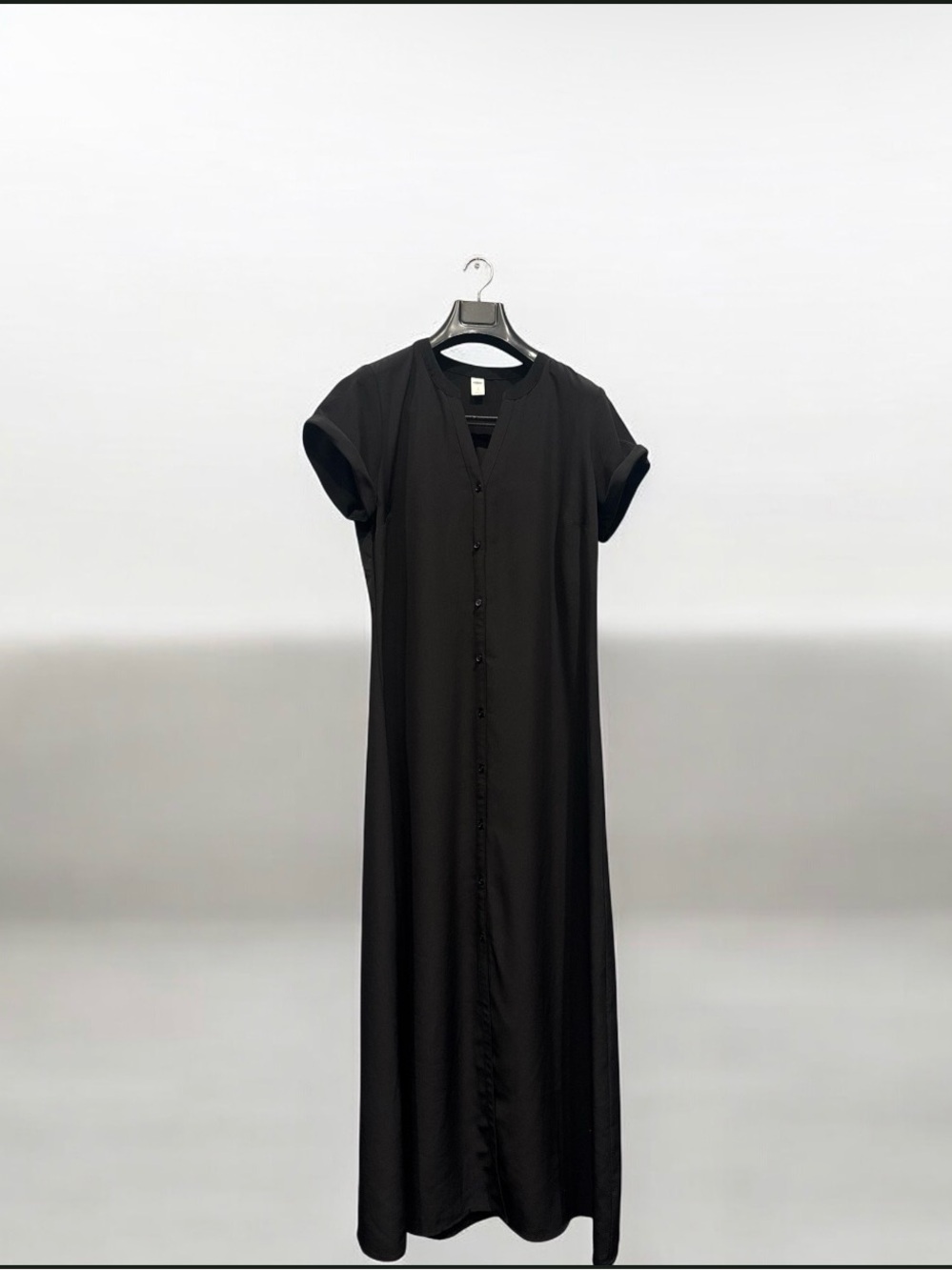 Old Navy Black Button-Front Maxi Dress